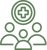A Medical Symbol with three people